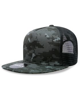 '5 Panel High Profile Structured Cotton/Poly Blend Trucker'