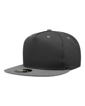 '5 Panel High Profile Structured Cotton Blend Snapback'
