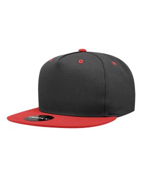'5 Panel High Profile Structured Cotton Blend Snapback'