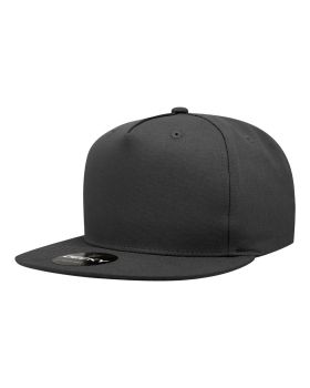 '5 Panel High Profile Structured Cotton Blend Snapback'
