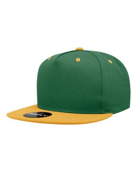 '5 Panel High Profile Structured Cotton Blend Snapback'