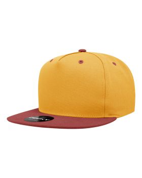 '5 Panel High Profile Structured Cotton Blend Snapback'