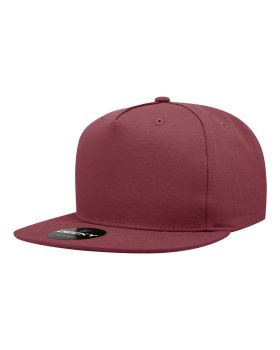'5 Panel High Profile Structured Cotton Blend Snapback'