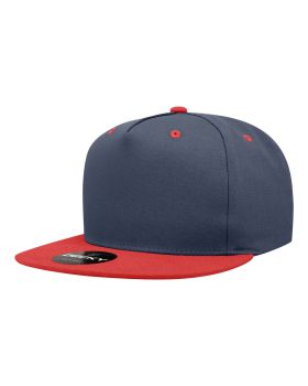 '5 Panel High Profile Structured Cotton Blend Snapback'