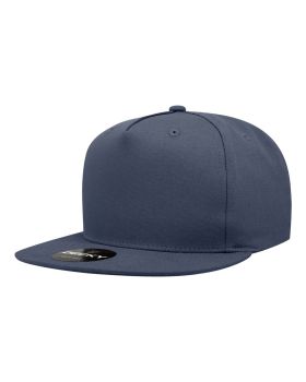 '5 Panel High Profile Structured Cotton Blend Snapback'