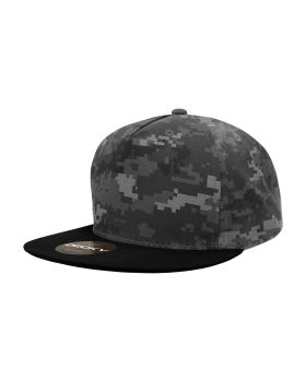 '5 Panel High Profile Structured Cotton Blend Snapback'