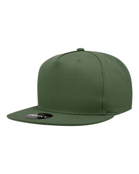 '5 Panel High Profile Structured Cotton Blend Snapback'