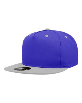 '5 Panel High Profile Structured Cotton Blend Snapback'