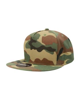 '5 Panel High Profile Structured Cotton Blend Snapback'