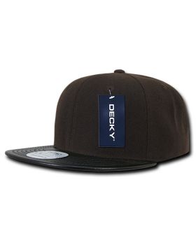'6 Panel High Profile Structured Vinyl Snapback'
