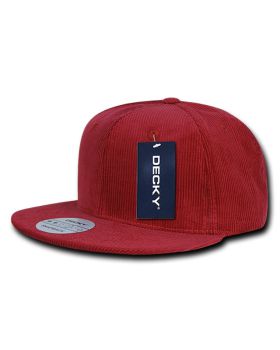 '6 Panel High Profile Structured Corduroy Snapback'