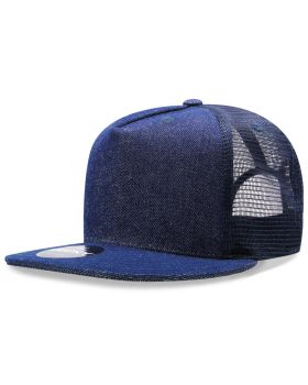 '5 Panel High Profile Structured Denim Trucker'