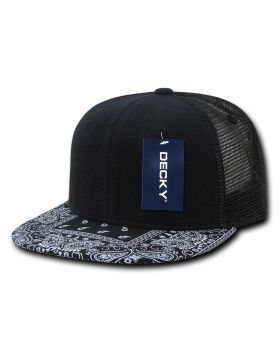 '6 Panel High Profile Structured Bandanna Bill Trucker'