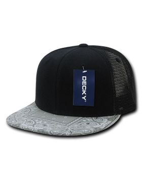 '6 Panel High Profile Structured Bandanna Bill Trucker'