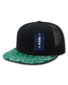 '6 Panel High Profile Structured Bandanna Bill Trucker'