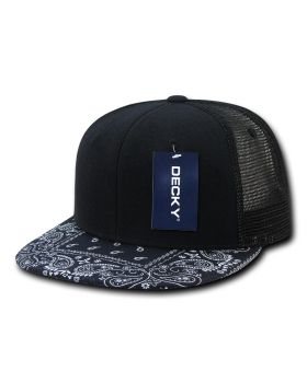 '6 Panel High Profile Structured Bandanna Bill Trucker'