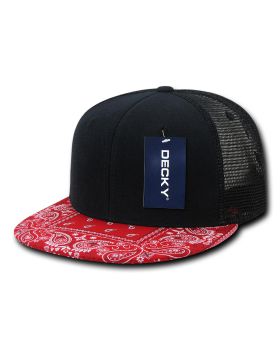 '6 Panel High Profile Structured Bandanna Bill Trucker'