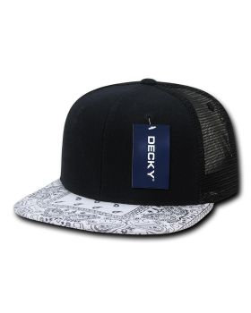 '6 Panel High Profile Structured Bandanna Bill Trucker'