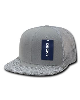 '6 Panel High Profile Structured Bandanna Bill Trucker'