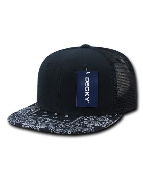 '6 Panel High Profile Structured Bandanna Bill Trucker'