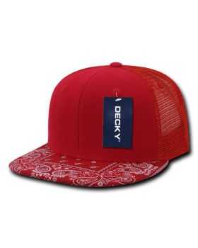 '6 Panel High Profile Structured Bandanna Bill Trucker'