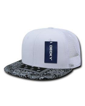 '6 Panel High Profile Structured Bandanna Bill Trucker'