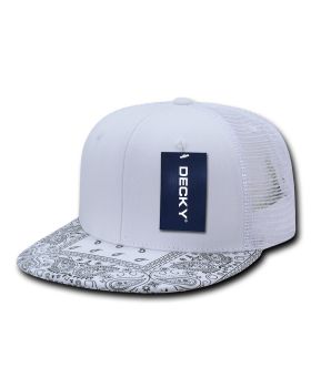 '6 Panel High Profile Structured Bandanna Bill Trucker'