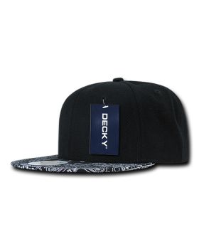 '6 Panel High Profile Structured Bandanna Bill Snapback'