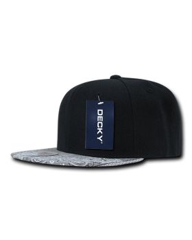 '6 Panel High Profile Structured Bandanna Bill Snapback'