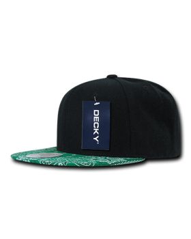 '6 Panel High Profile Structured Bandanna Bill Snapback'