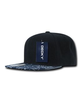 '6 Panel High Profile Structured Bandanna Bill Snapback'