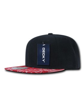 '6 Panel High Profile Structured Bandanna Bill Snapback'