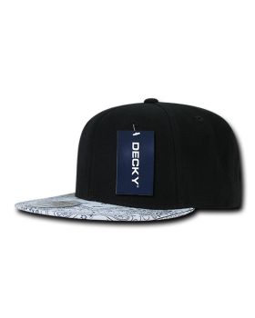 '6 Panel High Profile Structured Bandanna Bill Snapback'