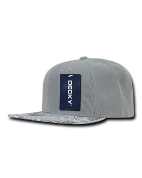 '6 Panel High Profile Structured Bandanna Bill Snapback'