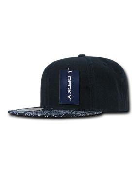 '6 Panel High Profile Structured Bandanna Bill Snapback'