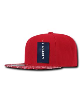 '6 Panel High Profile Structured Bandanna Bill Snapback'