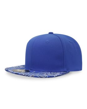'6 Panel High Profile Structured Bandanna Bill Snapback'