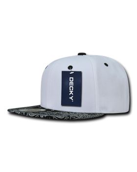 '6 Panel High Profile Structured Bandanna Bill Snapback'