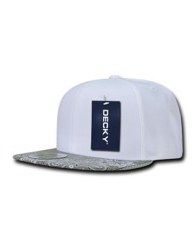 '6 Panel High Profile Structured Bandanna Bill Snapback'
