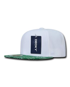 '6 Panel High Profile Structured Bandanna Bill Snapback'