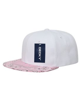 '6 Panel High Profile Structured Bandanna Bill Snapback'