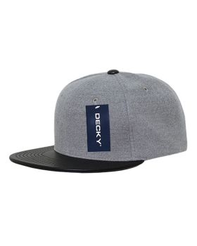 '6 Panel High Profile Structured Melton Vinyl Snapback'