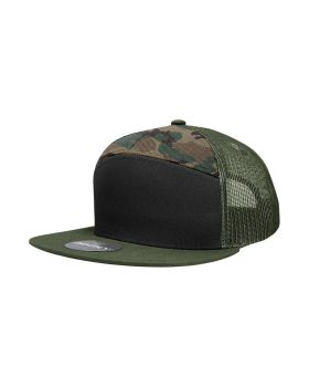 '7 Panel High Profile Structured Cotton Blend Trucker'