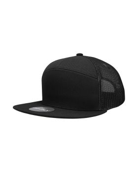 '7 Panel High Profile Structured Cotton Blend Trucker'