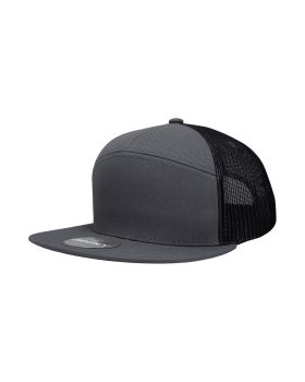 '7 Panel High Profile Structured Cotton Blend Trucker'