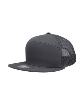 '7 Panel High Profile Structured Cotton Blend Trucker'