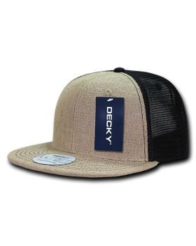 '6 Panel High Profile Structured Jute Trucker'