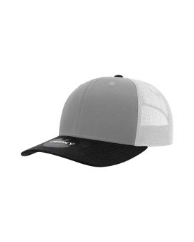 '6 Panel Mid Profile Structured Cotton Blend Trucker'