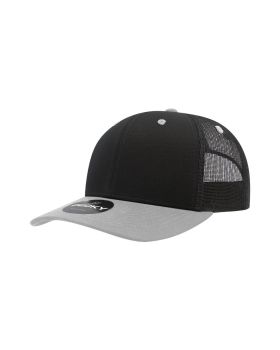 '6 Panel Mid Profile Structured Cotton Blend Trucker'