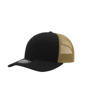 '6 Panel Mid Profile Structured Cotton Blend Trucker'